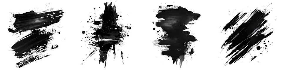 Obraz premium Abstract background with dynamic monochrome paint brushstrokes splashes splatters and fluid textures Powerful and expressive abstract graphic design element with a captivating feel