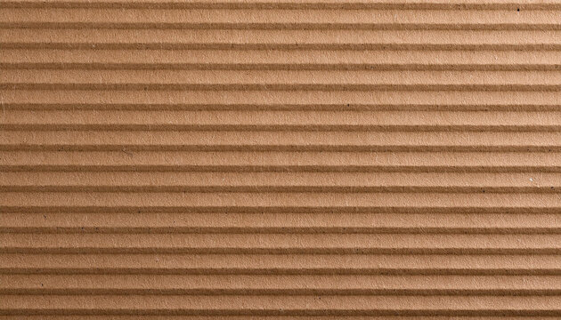 Closeup of corrugated brown cardboard texture