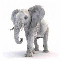 Obraz premium Cute Cartoon Elephant Character in 3D Rendering