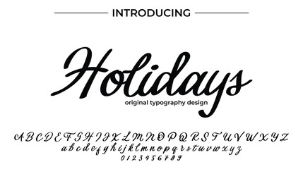 Holiday Font Stylish brush painted an uppercase vector letters, alphabet, typeface