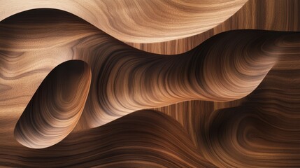Abstract Wavy Wooden Background with Curved Lines and Texture.