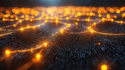 Obraz premium Abstract Bokeh Background with Orange and White Lights