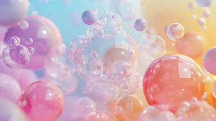 Abstract Pastel Bubbles Background -  Delicate and Dreamy Design.