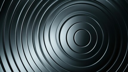 Abstract Dark Metallic Circles Background - Circular Pattern with Shiny Texture.