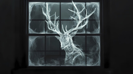 Wendigo window - xray illustration - generative ai. Wendigo. Illustration