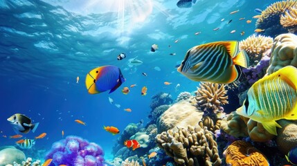 Fototapeta premium Vibrant Coral Reef Underwater Paradise