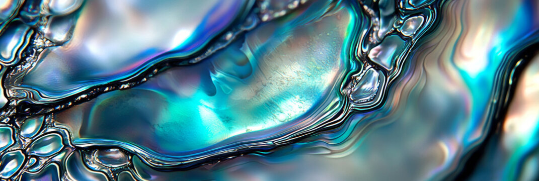 Close up of an abalone shell texture, generative AI