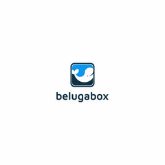 Fototapeta premium modern blue sea beluga (whale) mascot logo