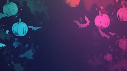 Modern and sleek Halloween sale banner featuring glowing pumpkins, bats, and spooky fonts on a dark background, designed for e-commerce promotions with high contrast for maximum visual impact