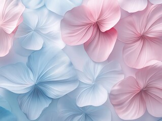 Abstract Floral Background with Pink and Blue Paper Flowers.