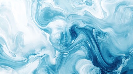 Obraz premium Abstract Blue and White Swirling Marble Texture Background - Fluid Art Design.