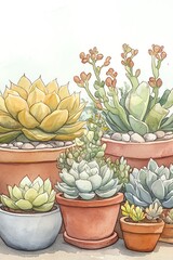 Fototapeta premium Succulent garden with miniature cacti