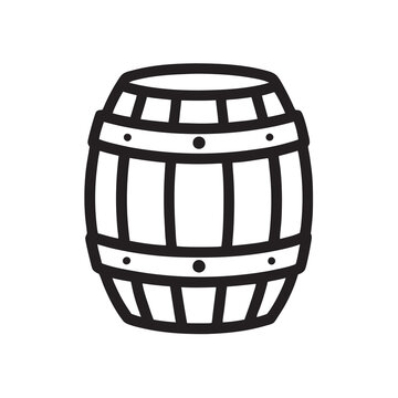 recommend clip art: Wooden barrel line art silhouette vector illustration