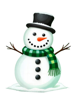 Snowman isolated on a png background