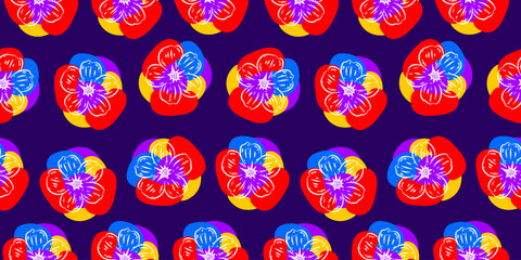 Flower pattern background. vintage flower pattern background. Floral decoration background. Flower Doodle pattern. Flower seamless pattern background.	
