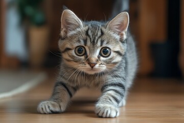 Obraz premium Cute Kitten Looking Up With Big Eyes