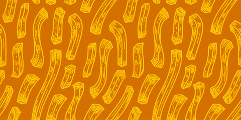 doodle french fries background. French fries pattern background. seamless pattern French fries background. french fries doodle background for packaging.