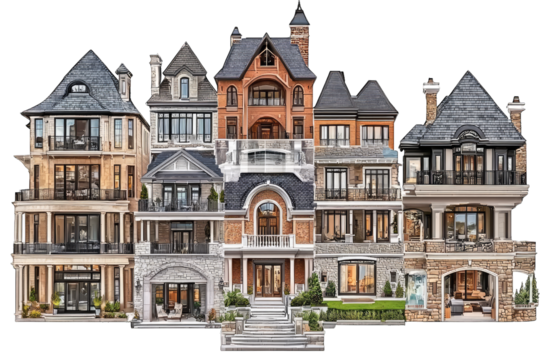 A stunning collection of diverse architectural houses showcasing elegant design and modern style.