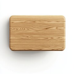 A top-down view of a rectangular wooden coffee table featuring rounded edges and a light oak finish, ideal for minimalist living spaces.