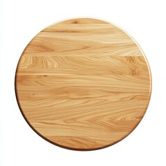A top-down view of a round wooden dining table with a smooth surface and light oak finish, ideal for modern or minimalist dining rooms.