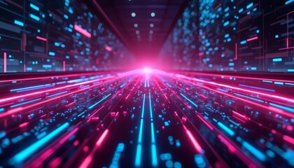 Modern Abstract Digital Data Background: Showcasing Network and Technology Capabilities
