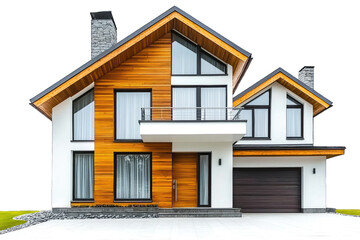 Modern wooden house with large windows and a stylish facade, perfect for contemporary living and architectural inspiration.