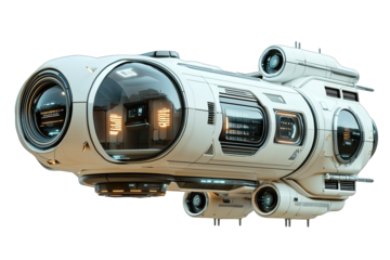 Sleek and futuristic spaceship design with advanced technology and aerodynamic features, perfect for sci-fi and space exploration themes.