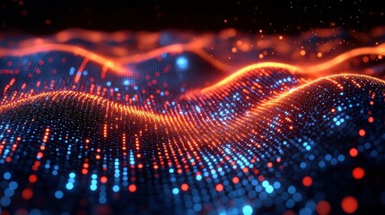 Fototapeta premium Abstract Red and Blue Bokeh Lights on Dark Background