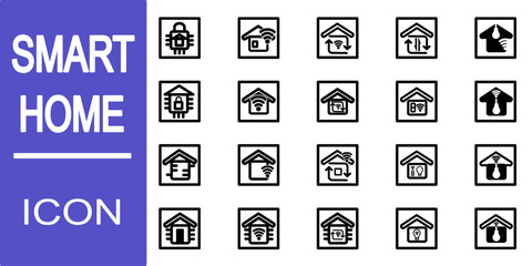 smart house icon collection. . Vector illustration. sign, house, handover, technology