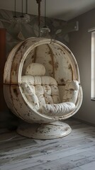 Modern White Egg Chair in Minimalist Interior Design