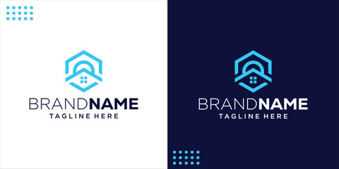 Creative Hexagon House Logo With Hexagon Shape, Design Inspiration, Illustration, Vector