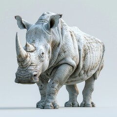 Fototapeta premium Realistic 3D Render of a Full-Bodied Rhino