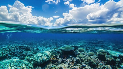 Fototapeta premium Underwater Paradise: A View of the Coral Reef