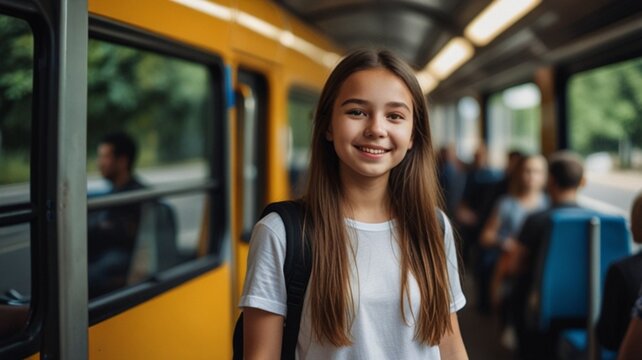 garota indo para escola
