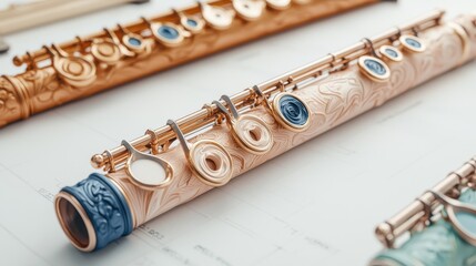 Naklejka premium Close up of a Flute on White Background