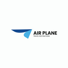 Vector Logo Illustration Airplane Simple Mascot Style