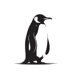 Obraz premium Penguin vector silhouette. Elegant logo icon of penguin. Penguin vector illustration black and white.