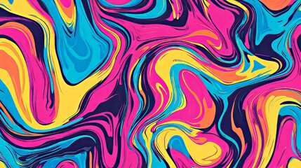 groovy 70s psychedelic backgrounds with waves and swirls in retro style