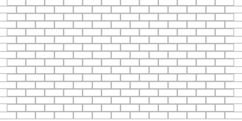 Obraz premium brick wall vector art simple outline design isolated white background, Seamless vector texture for continuous replicate. 