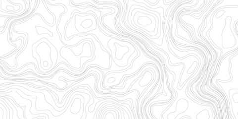 Abstract topographic contour line in black and white. Wavy background.  Modern design with White background with topographic wavy pattern