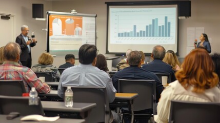 Obraz premium Business Presentation in a Conference Room