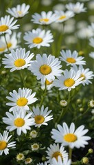 sky daisies nature blurred day background sunny blue blooming spring glade beautiful floral  sunlight season environment background beautiful meadow sunny sunshine blooming blossom colourful natural