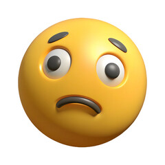 Fototapeta premium Sad Face 3d cartoon style illustration