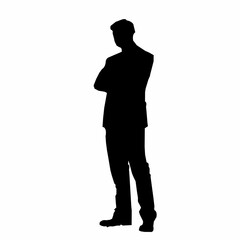 Black silhouette of office worker