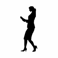 Black silhouette of office worker