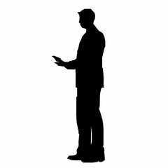 Black silhouette of office worker