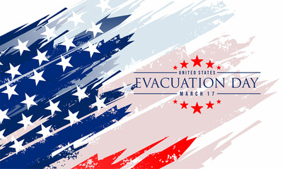 Evacuation Day  with US flag background  ilustration .