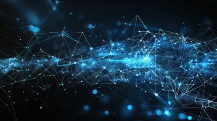 Fototapeta premium Abstract Blue Network with Connections