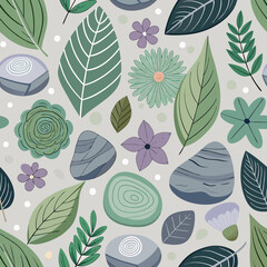 seamless pattern background with leaves, minimal , pastel color, natural pattern, floral pattern background, Vintage Botanical Blossom Pattern, Modern Botanical Design with Soft Colors