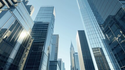 Obraz premium Modern Skyscrapers in City Skyline